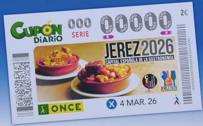 4 DE MARZO. COMPRAR EL CUPÓN DE LA ONCE DEDICADO A JEREZ Y SU GASTRONOMÍA